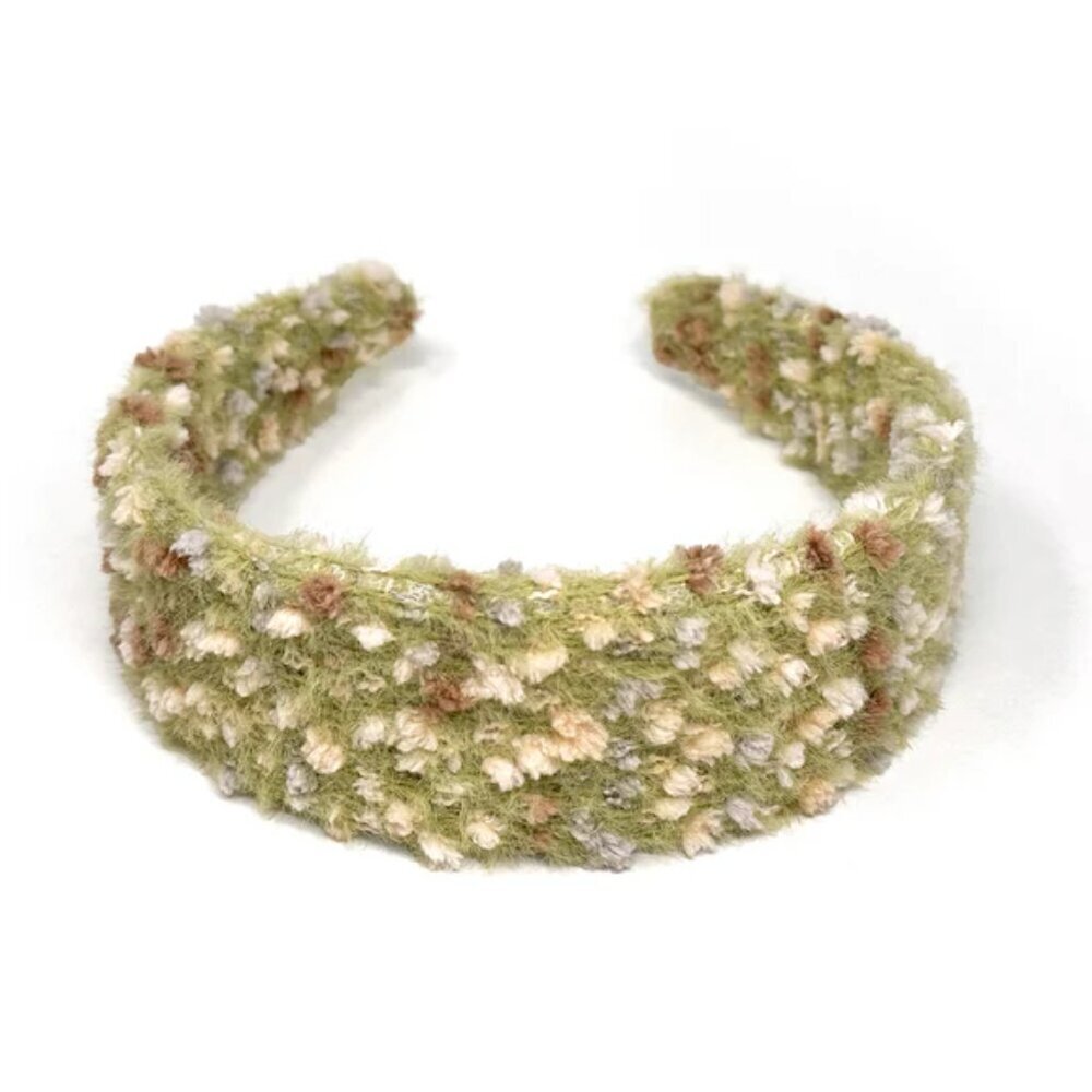 NWOT Faye Fuzzy Pom Textured Green Headband